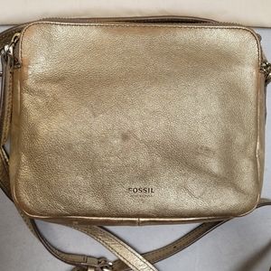 Fossil Gold Crossbody Purse